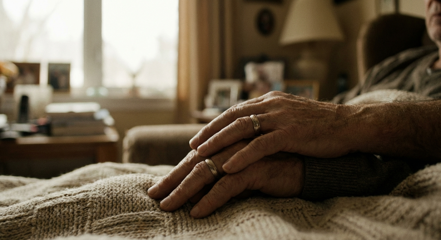 ידיים של זוג שלובות יחד בתאורה רכה, אווירה אינטימית ומרגיעה