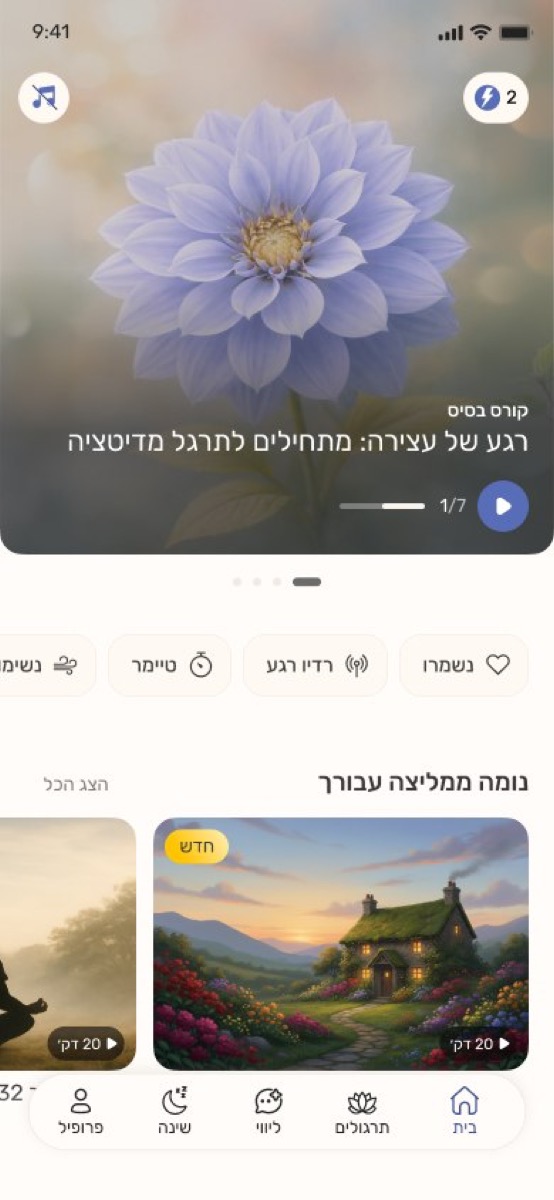 מסך האפליקציה